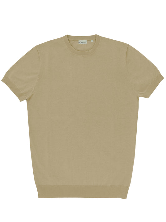 Eden Tan Cotton Knit Tee