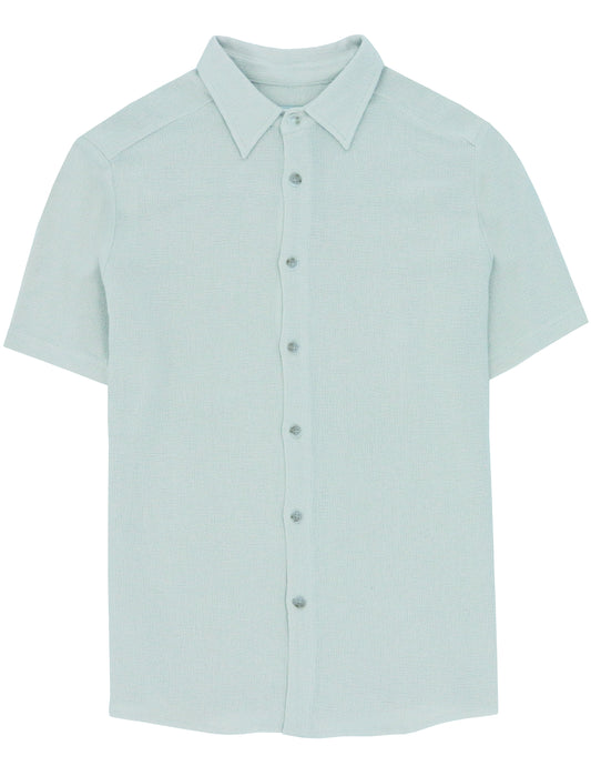 Noah Ice Blue Knit Short Sleeve Shirt