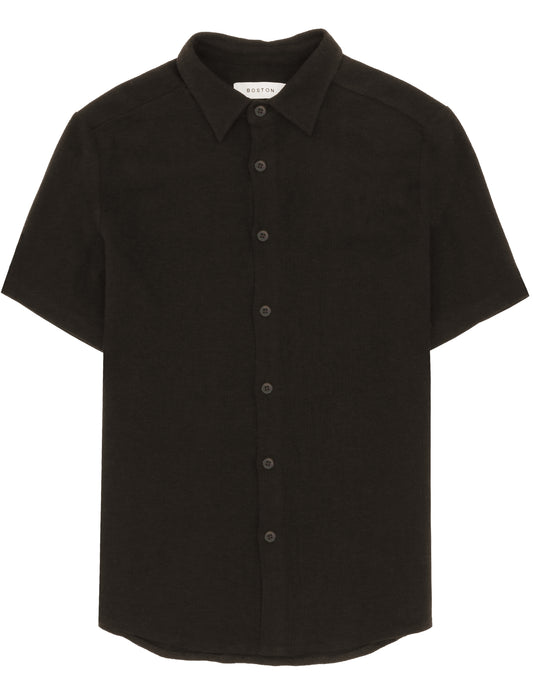 Noah Brown Knit Short Sleeve Shirt