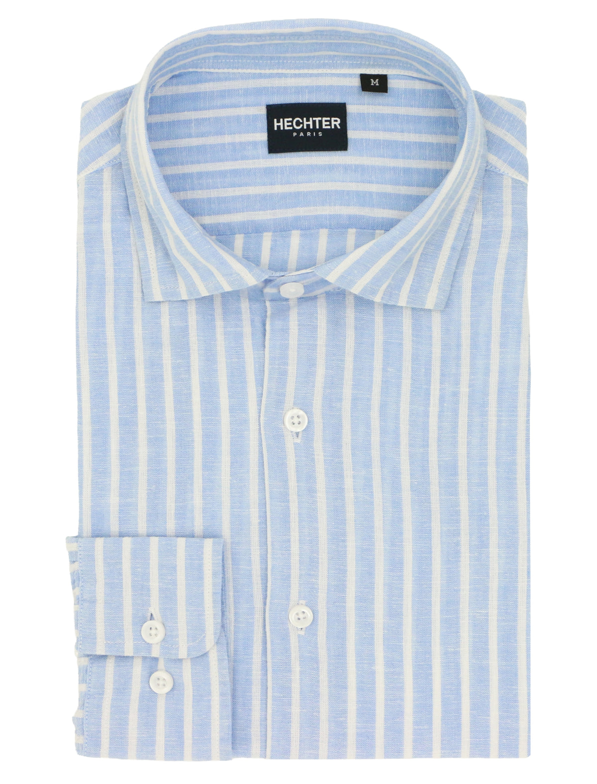 Sel Blue Striped Linen Cotton Casual Shirt