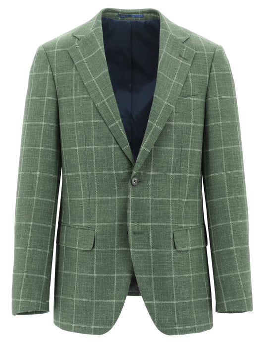 Siena Green Windowpane Comfort Stretch Sports Jacket