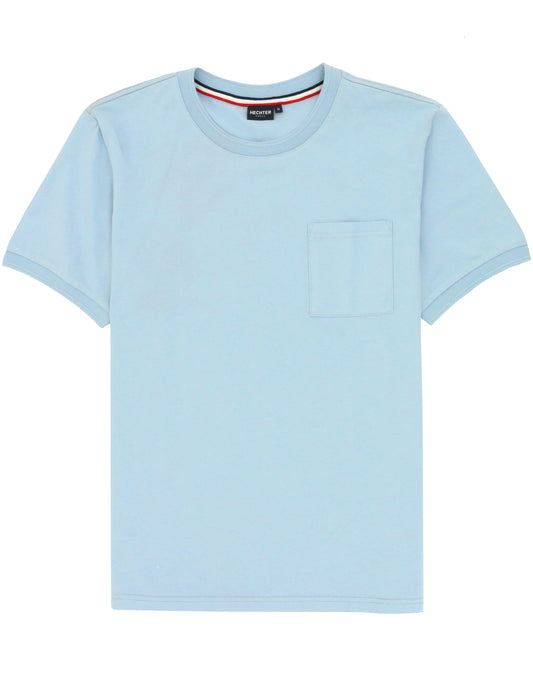Light Blue Cotton Pocket Tee