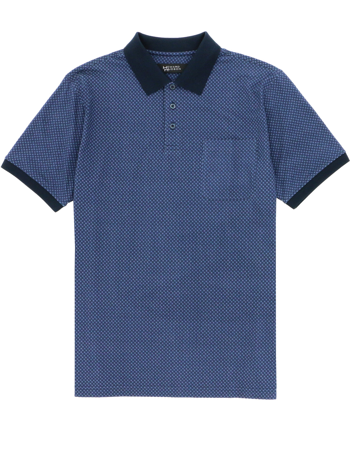 Blue Cotton Pocket Polo