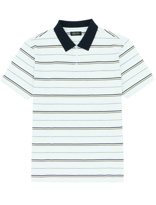 White Striped Polo