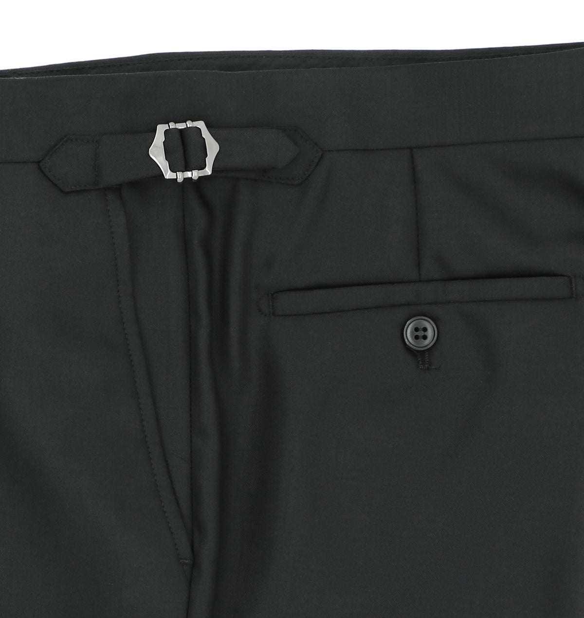 Monte 112 Black Side Tab Wool Stretch Trouser