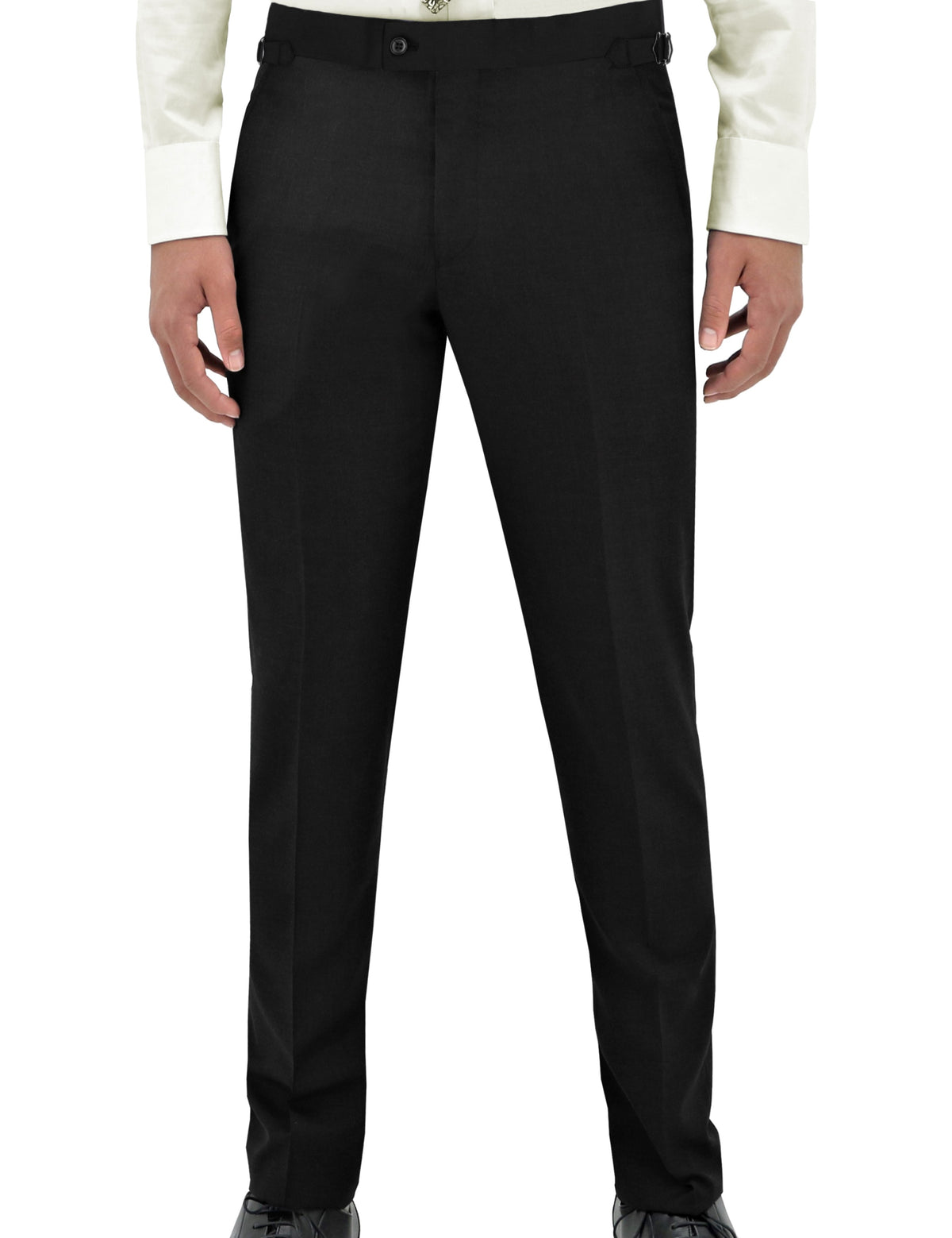 Monte 112 Black Side Tab Wool Stretch Trouser