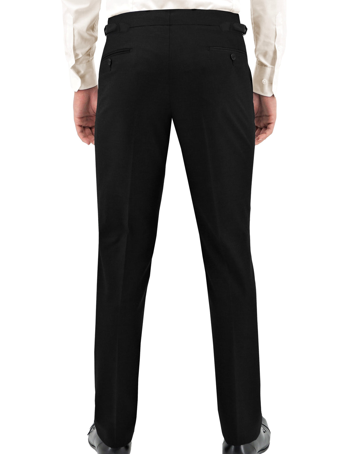 Monte 112 Black Side Tab Wool Stretch Trouser