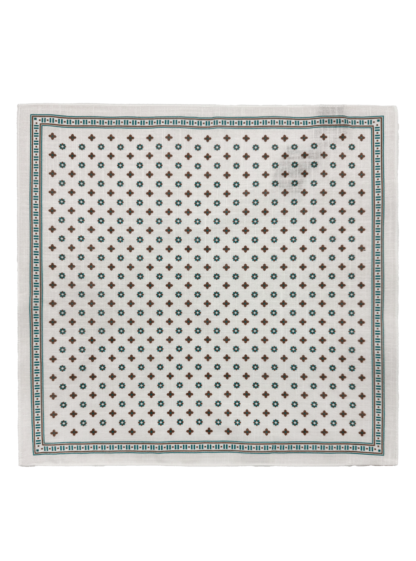 Alabaster Ivory Rosette Cotton Pocket Square