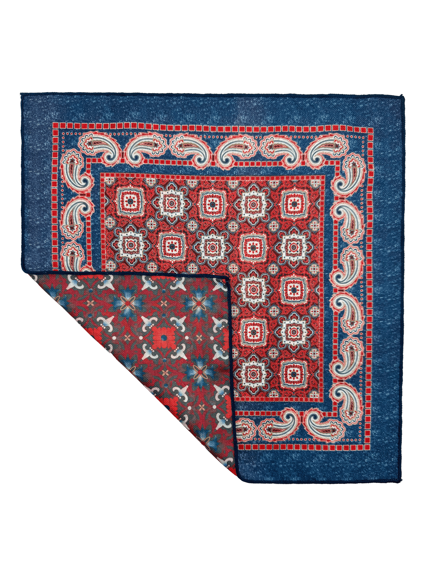 Soho Crimson Reversible Pocket Square