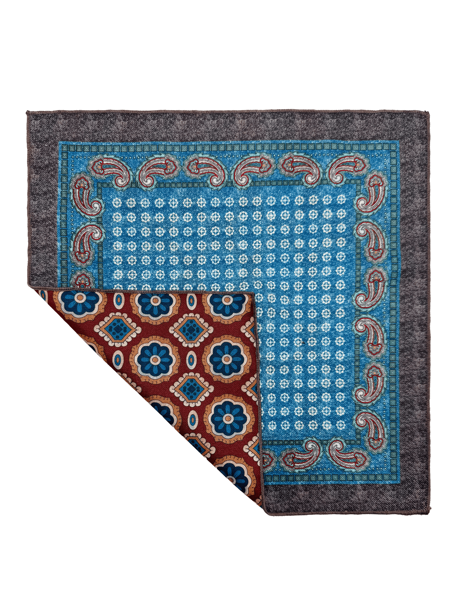 Soho Oxblood Reversible Pocket Square