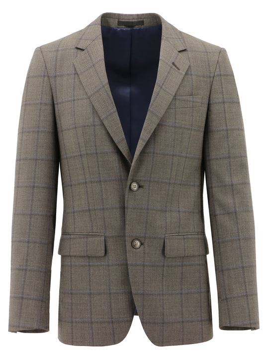 Napoli Edward Brown Checked Suit