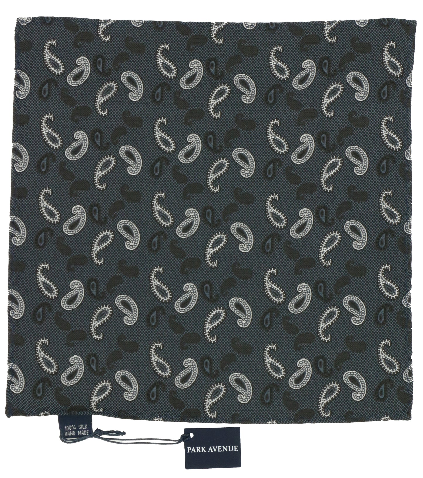 Black Paisley Print Silk Pocket Square