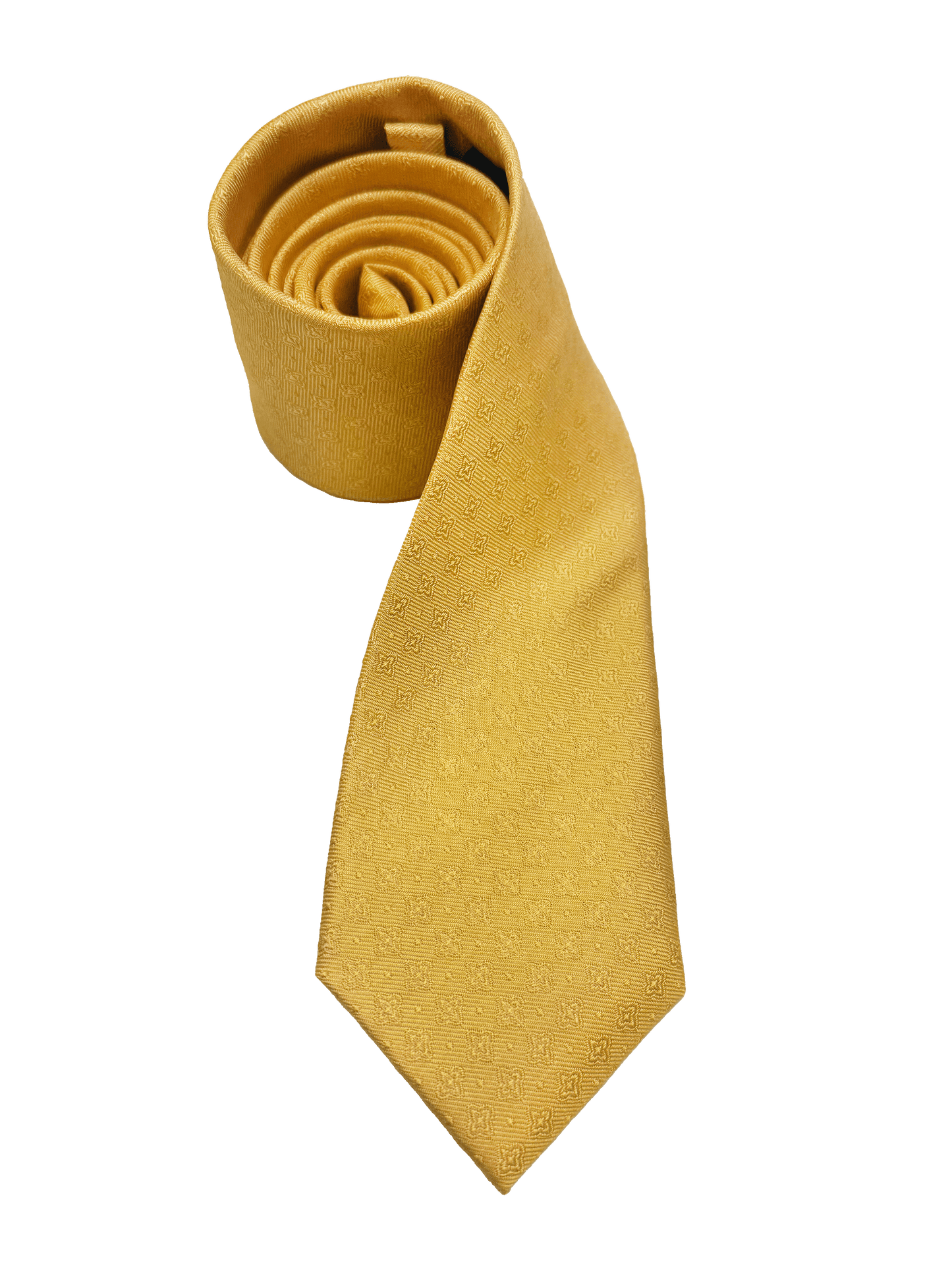 Yellow Star Print Silk Tie