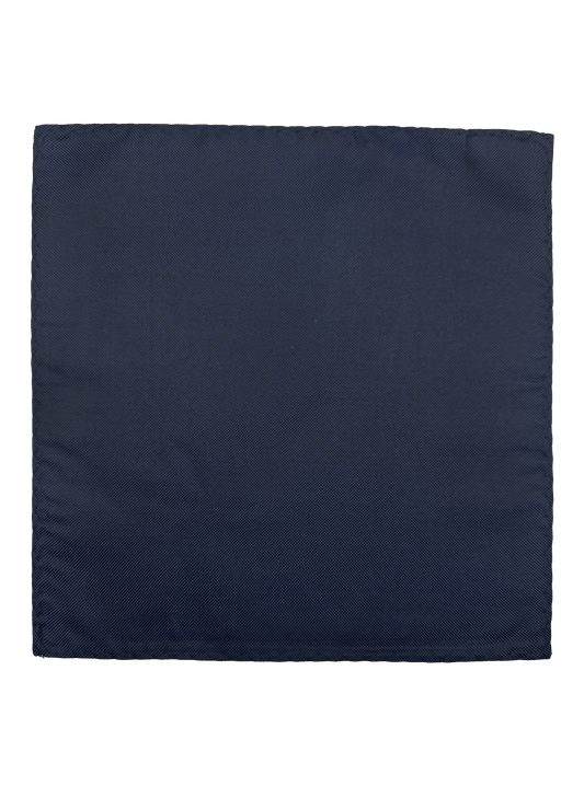 Navy Textured Silk Pocket Square