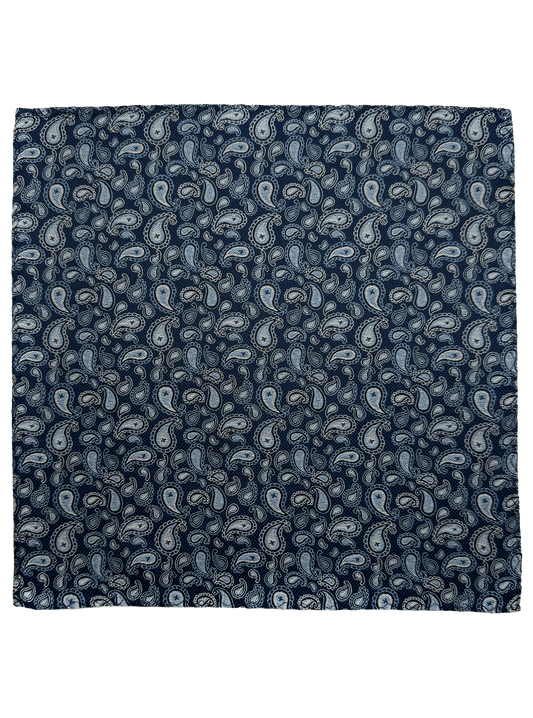 Blue Paisley Print Pocket Square