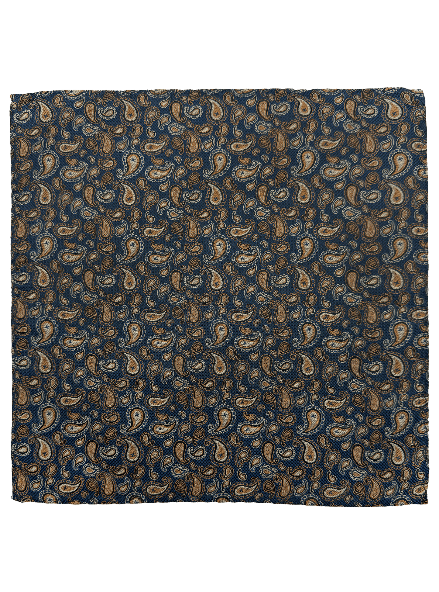 Brown Paisley Print SIlk Pocket Square