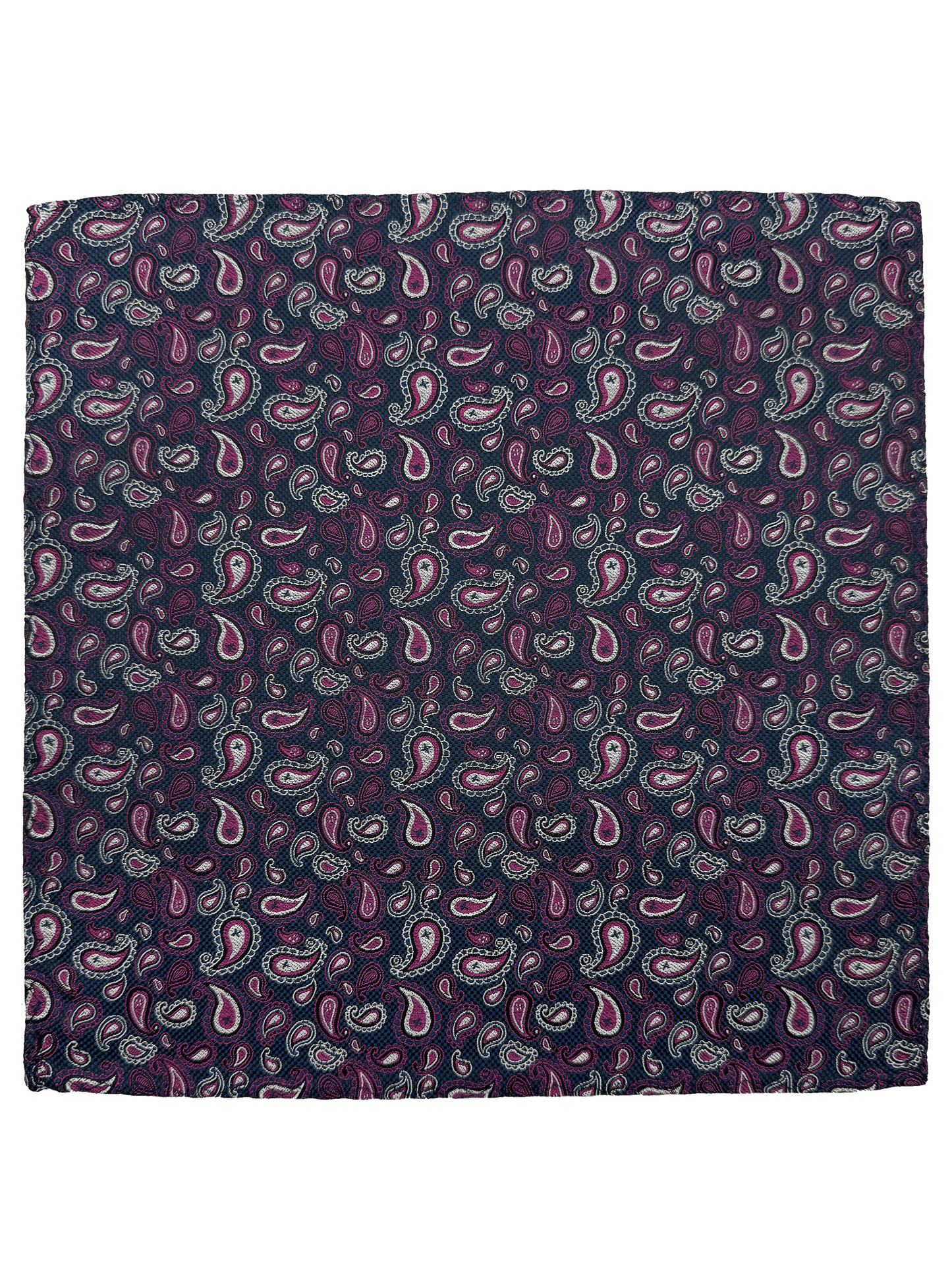 Purple Paisley Print Silk Pocket Square