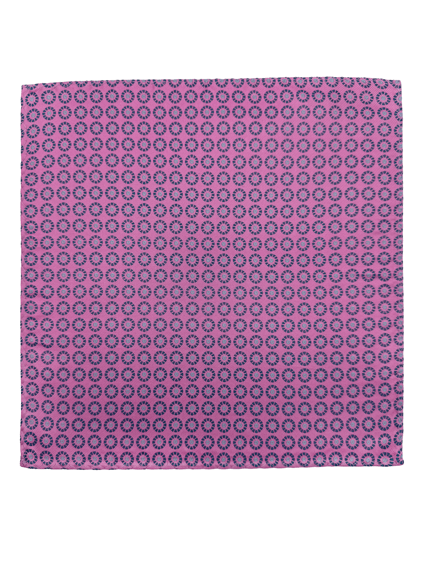 Pink Circle Print Silk Pocket Square