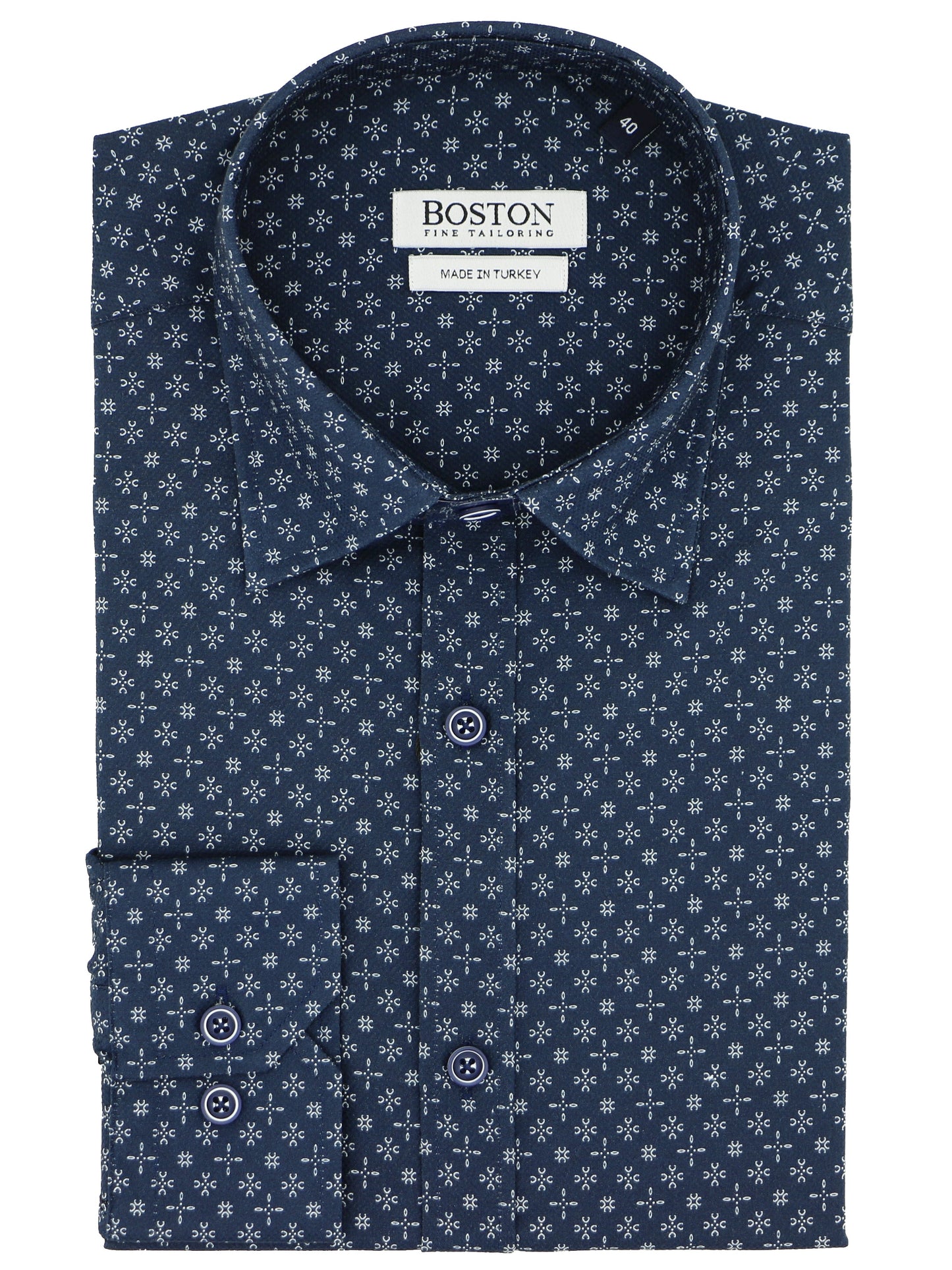 Liberty Casual Navy Printed Shirt