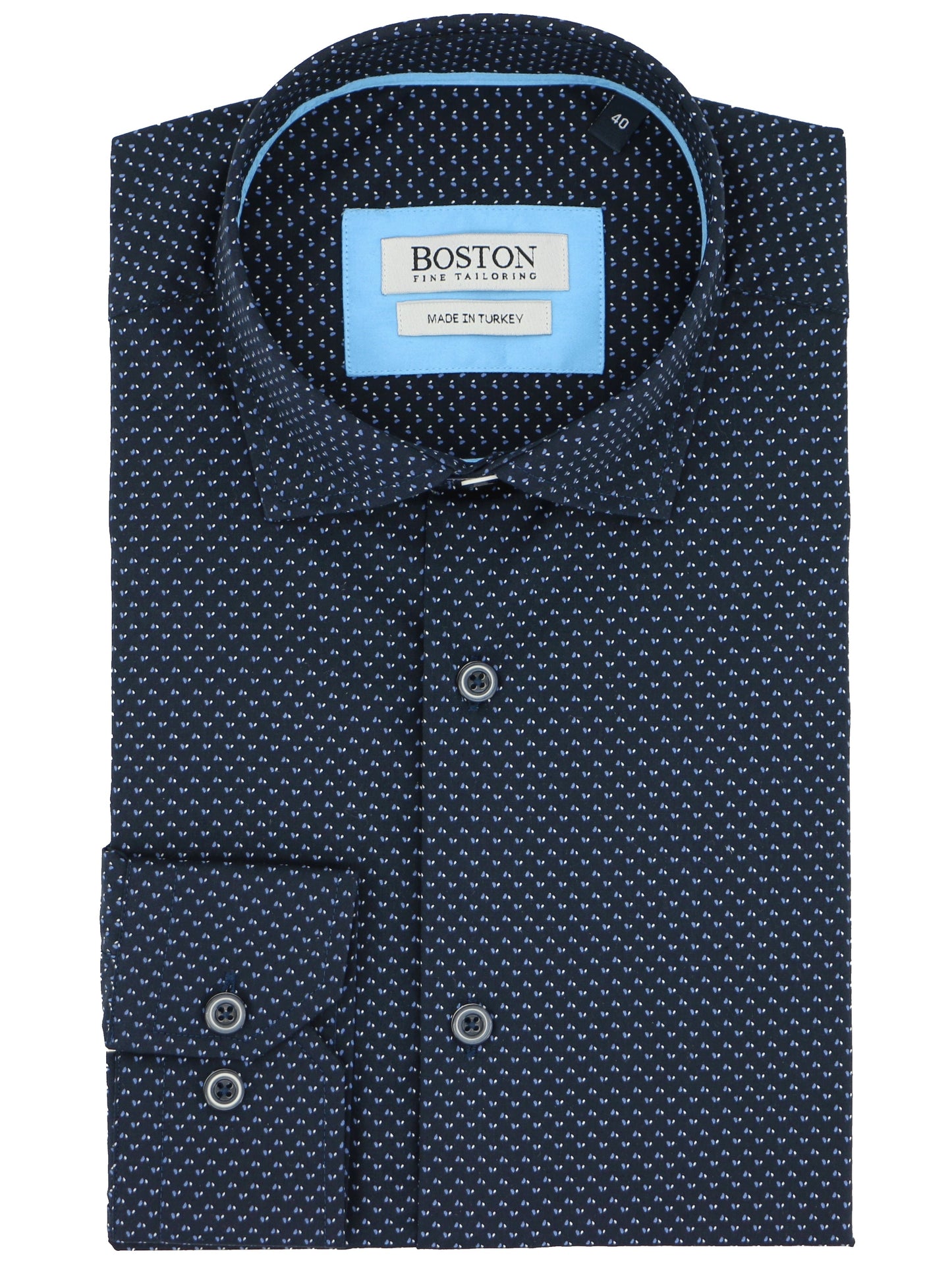 Liberty Casual Navy Light Blue Print Shirt