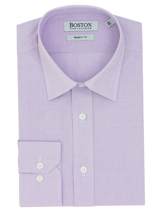 Liberty Business Mauve Microchecked Cotton Shirt