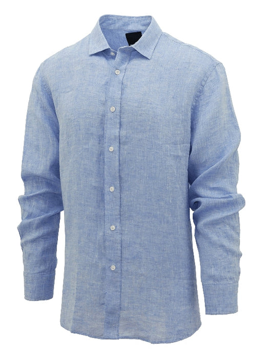 Sel Blue Linen Long Sleeve Shirt