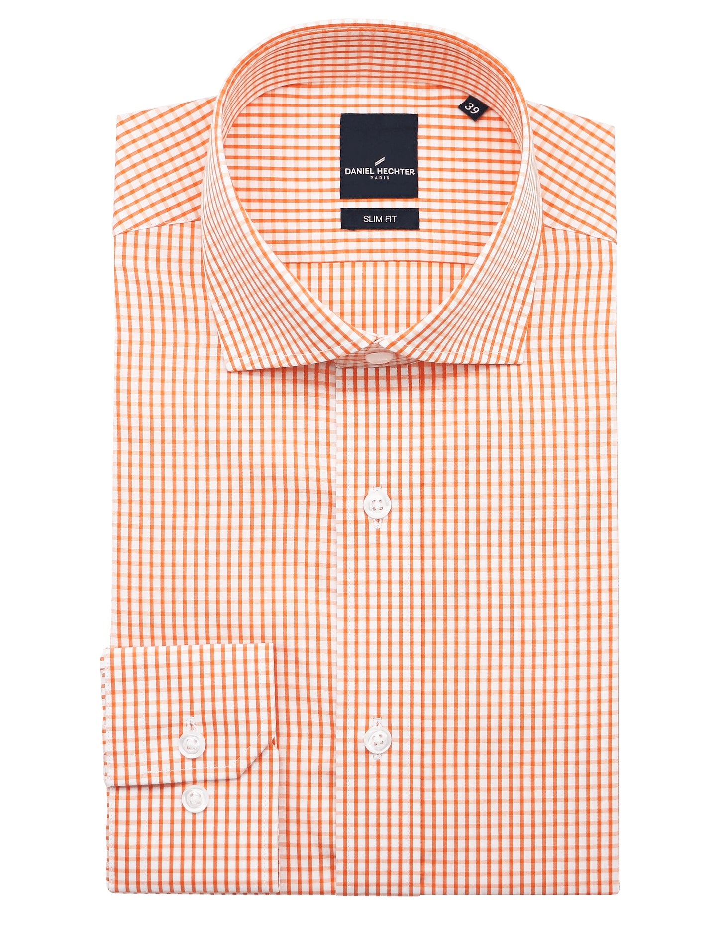 Jacque Business Orange Thin Gingham Shirt