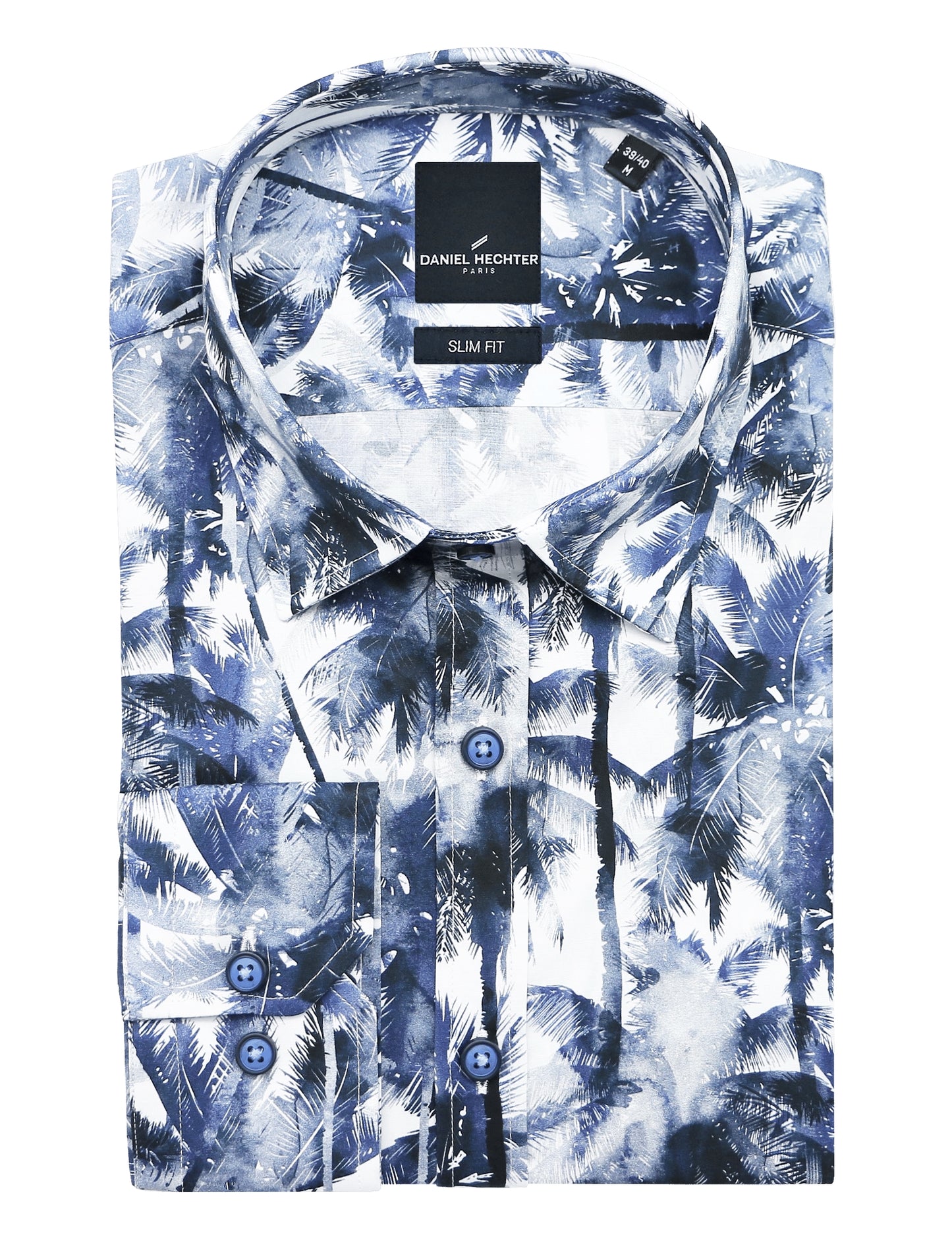 Sel Blue Palm Tree Printed Shirt