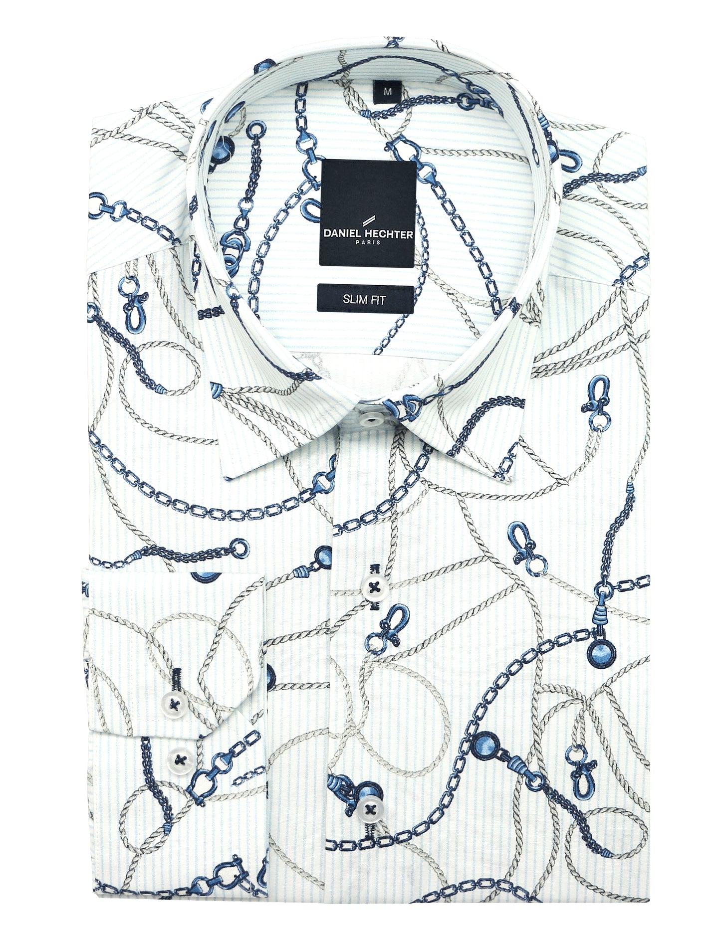 Sel Blue Chainrope Printed Shirt