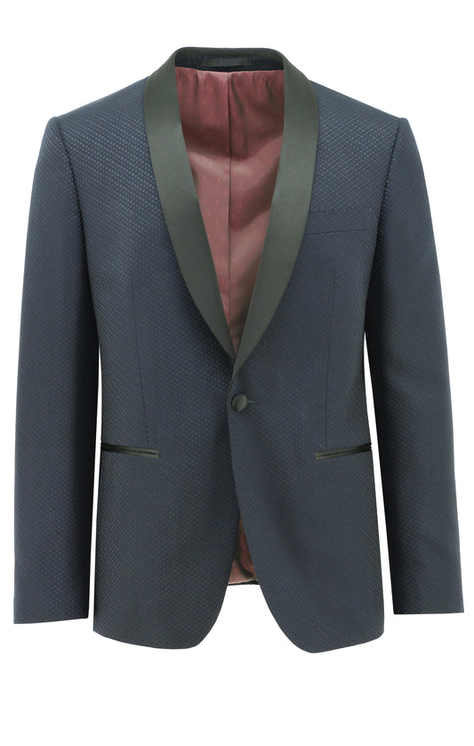 Tux Blue Diamond Cut Suit Jacket