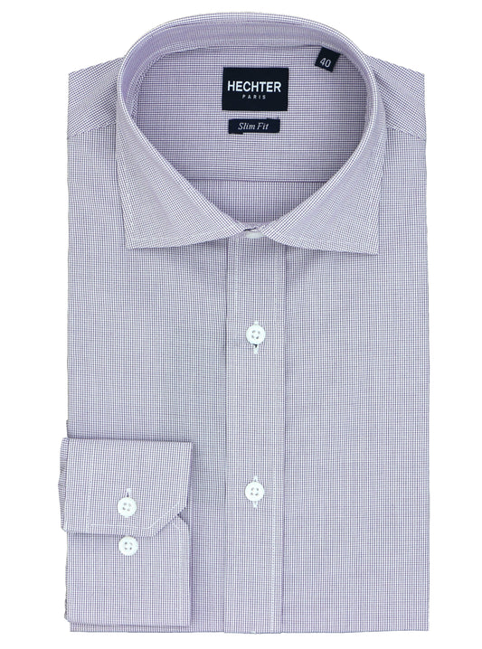 Jacque Business Purple Microchecked Shirt